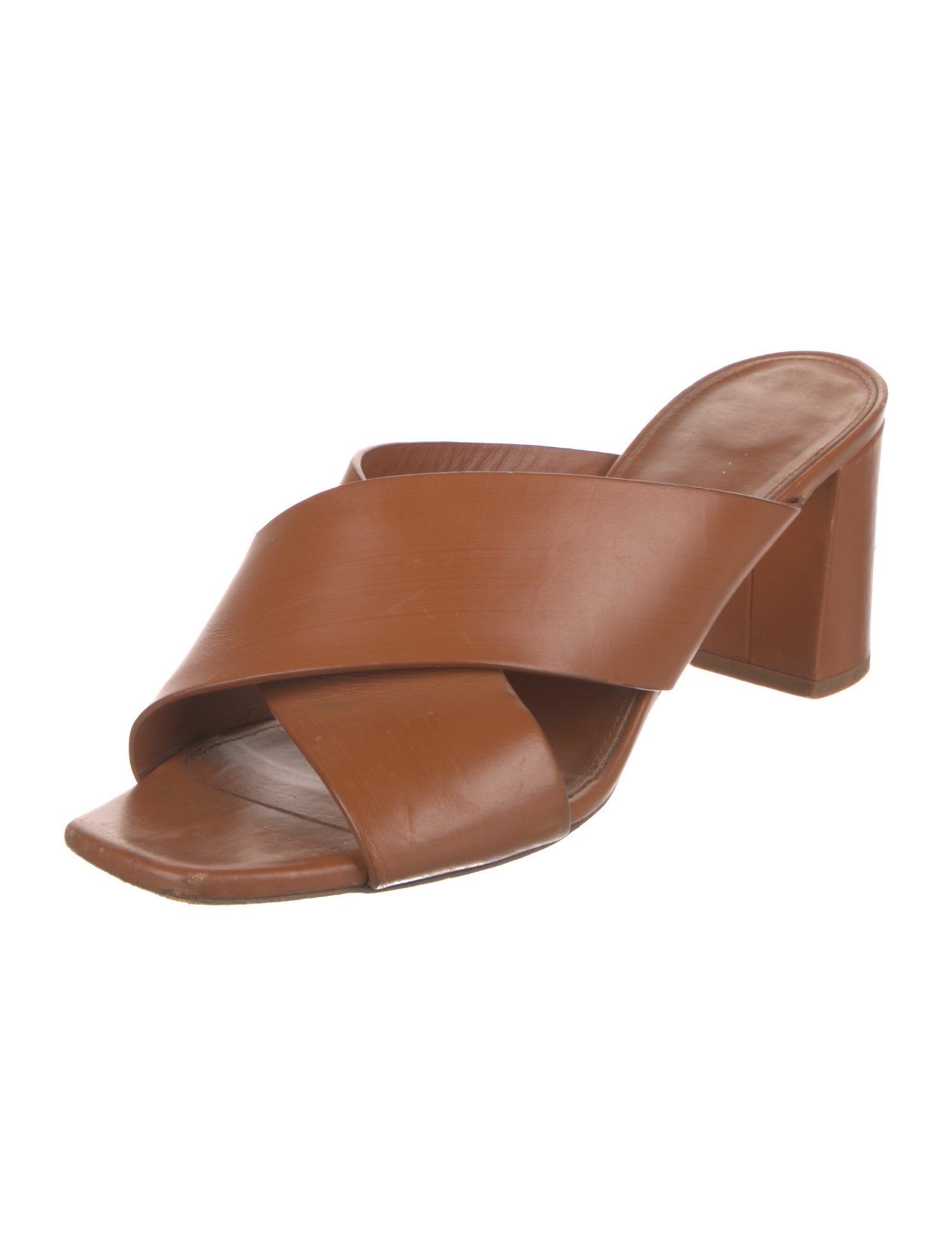 Saint Laurent Leather Cutout Accent Slides