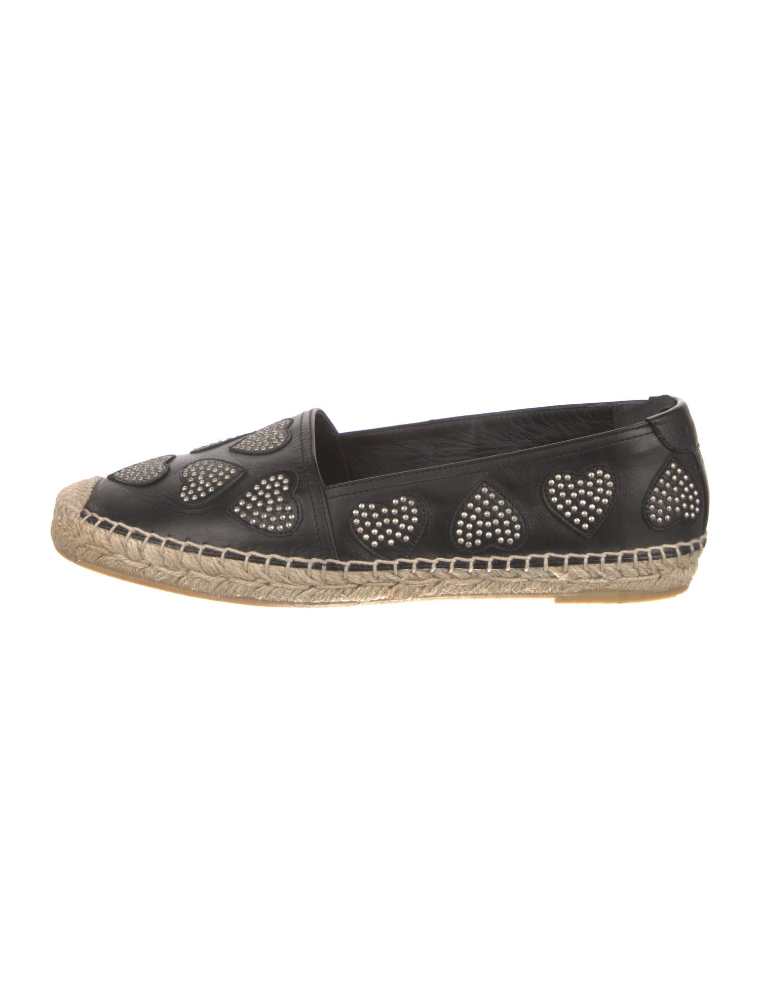 Saint Laurent Leather Studded Accents Espadrilles