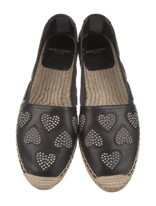 Saint Laurent Leather Studded Accents Espadrilles