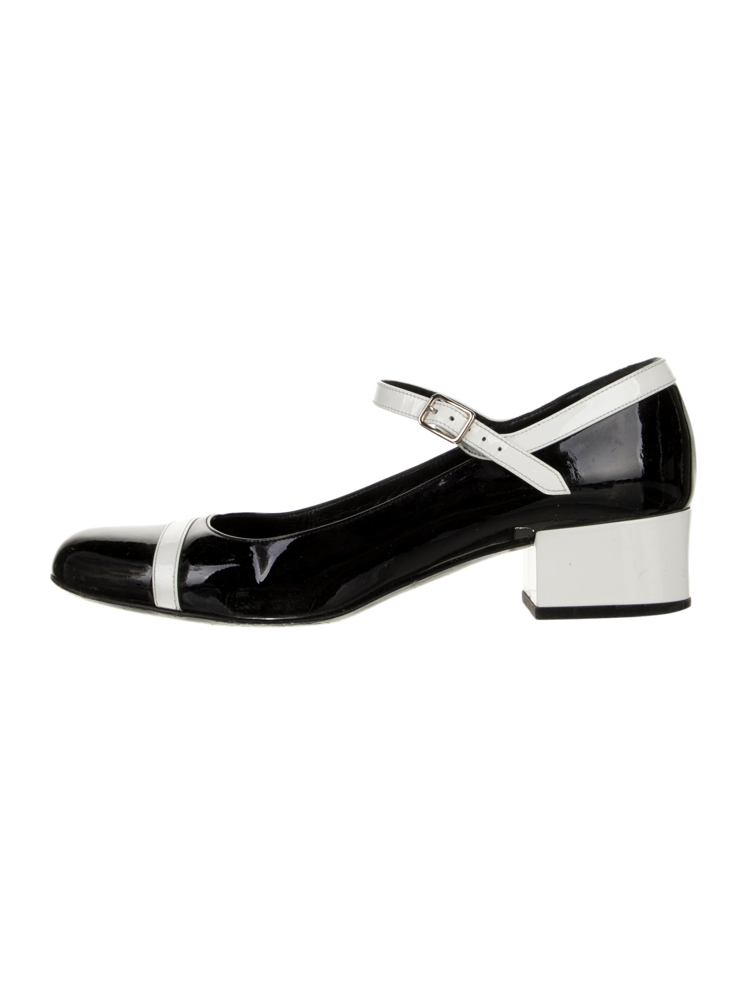 Saint Laurent Patent Leather Colorblock Pattern Pumps