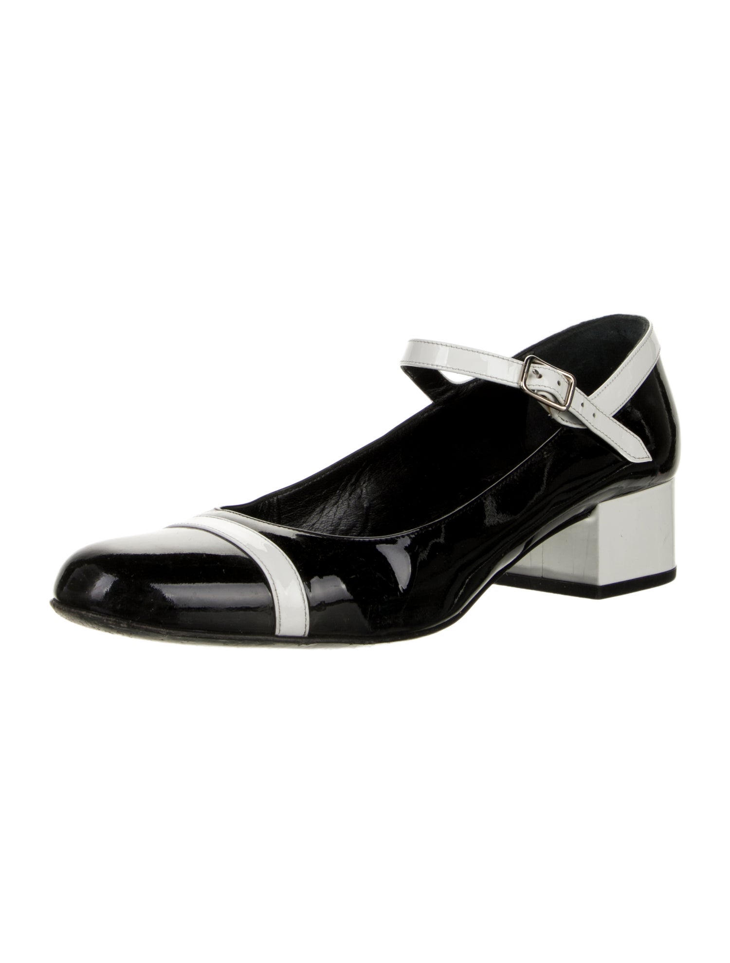 Saint Laurent Patent Leather Colorblock Pattern Pumps