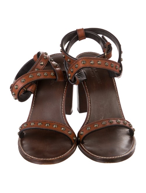Saint Laurent Leather Studded Accents Gladiator Sandals