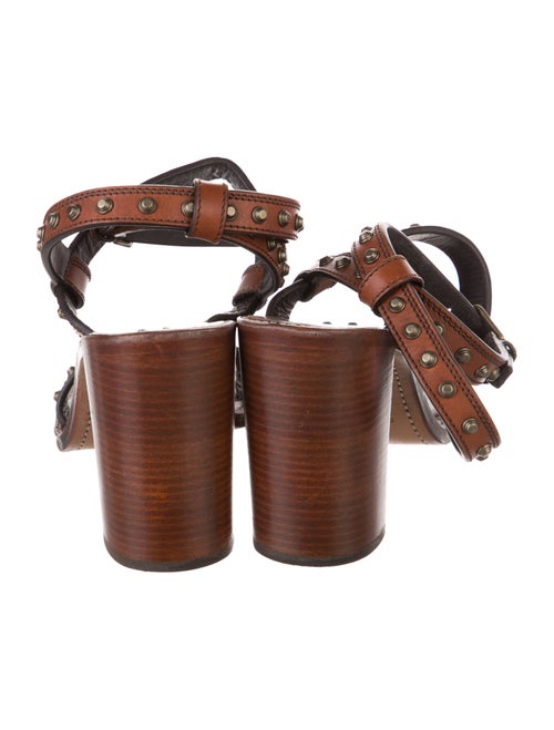 Saint Laurent Leather Studded Accents Gladiator Sandals