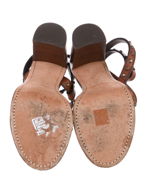 Saint Laurent Leather Studded Accents Gladiator Sandals