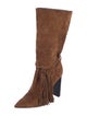 Saint Laurent Suede Tassel Accents Slouch Boots