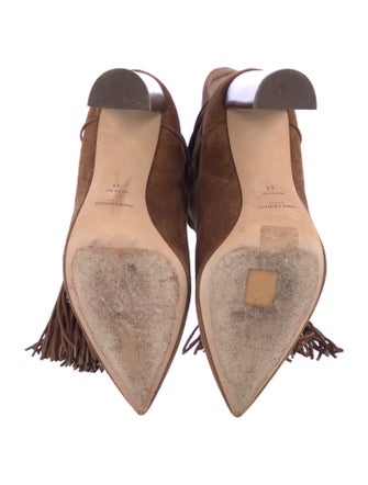 Saint Laurent Suede Tassel Accents Slouch Boots