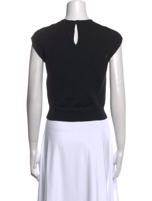 Saint Laurent Wool Lace Pattern Crop Top