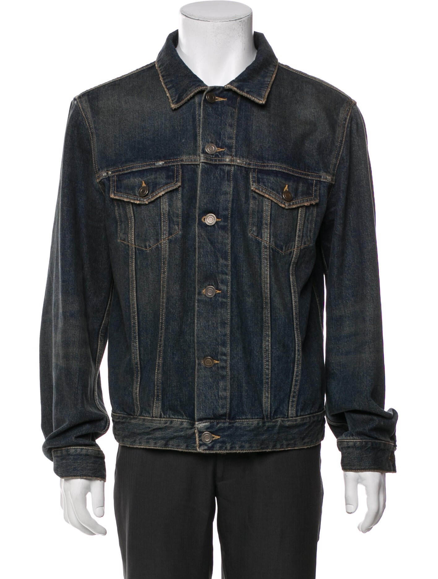 Saint Laurent 2015 Distressed Trucker Jacket