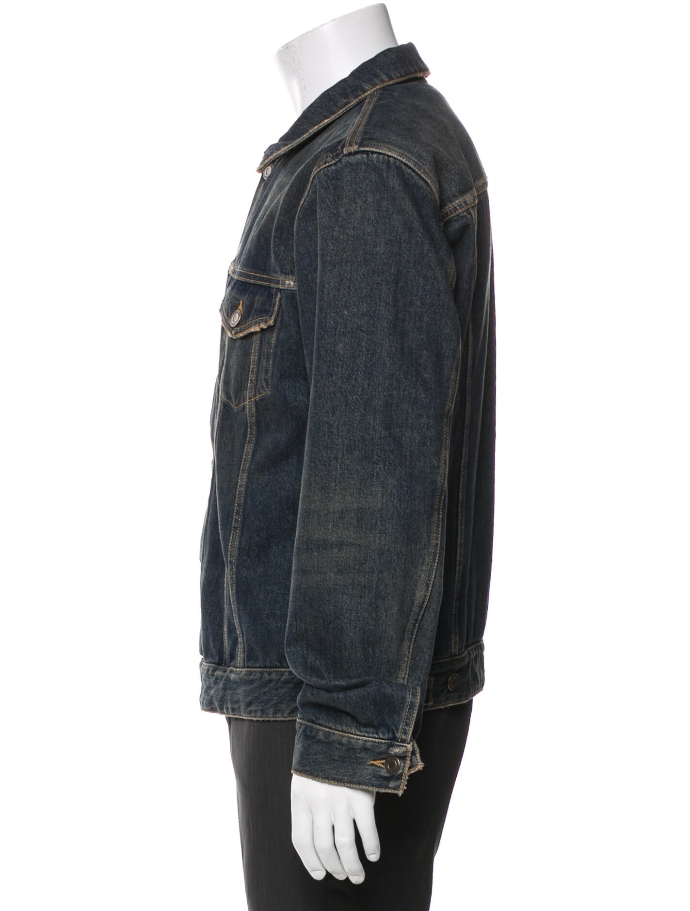 Saint Laurent 2015 Distressed Trucker Jacket