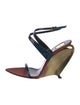 Saint Laurent Leather Colorblock Pattern Slingback Sandals
