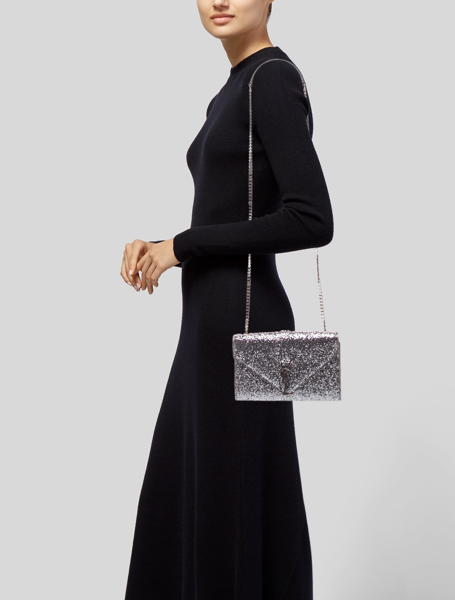 Saint Laurent Glitter Envelope Small
