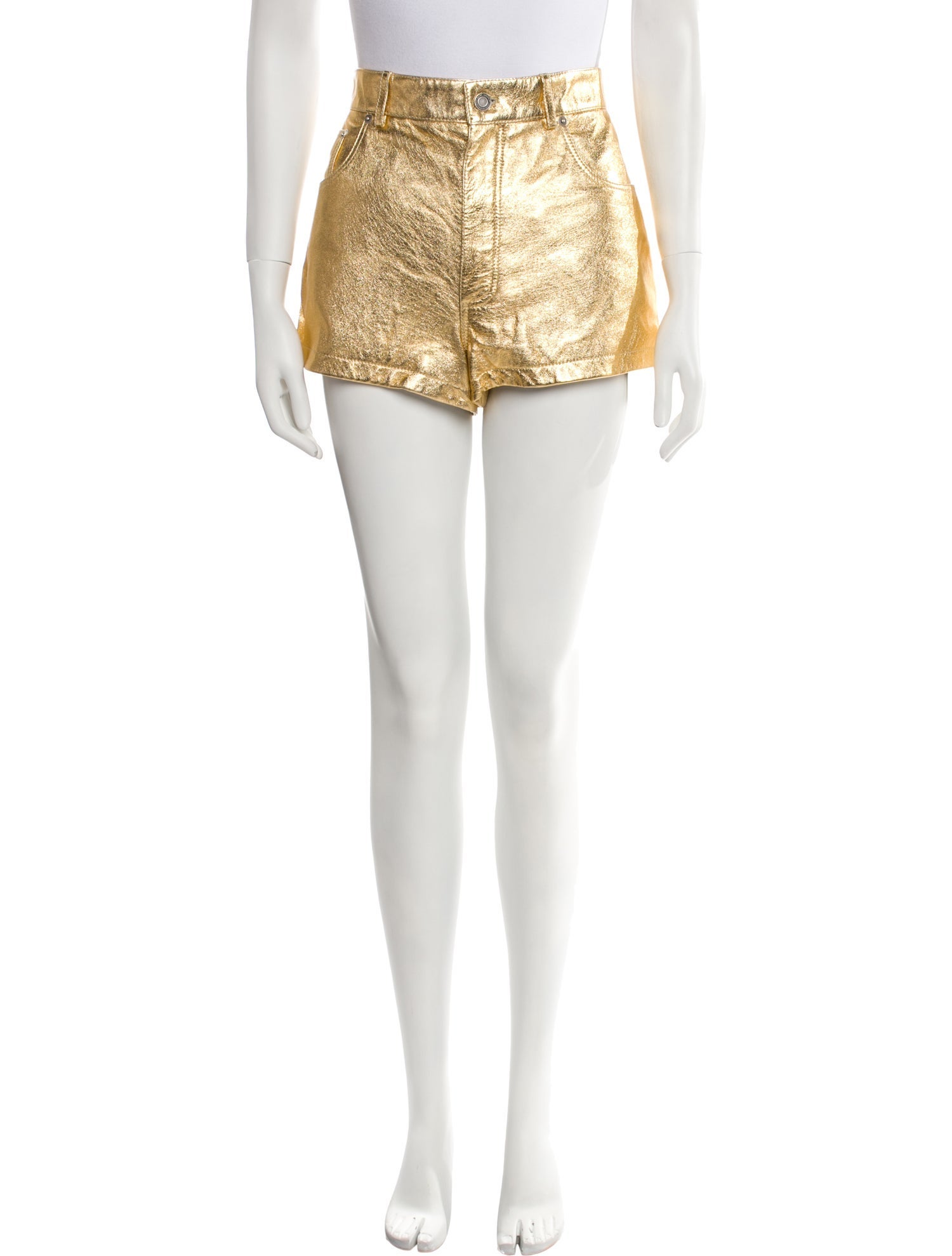 Saint Laurent Leather Mini Shorts