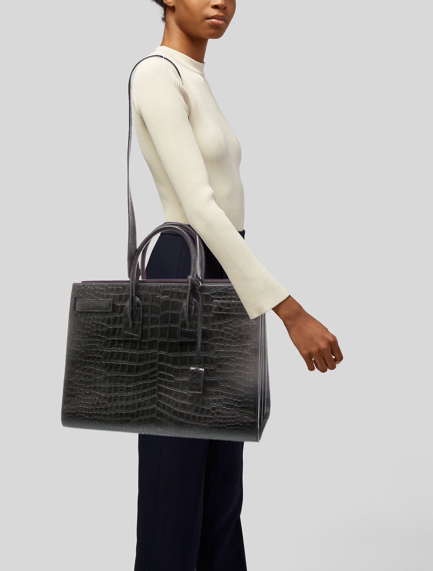 Saint Laurent Embossed Leather Sac De Jour Large 2023