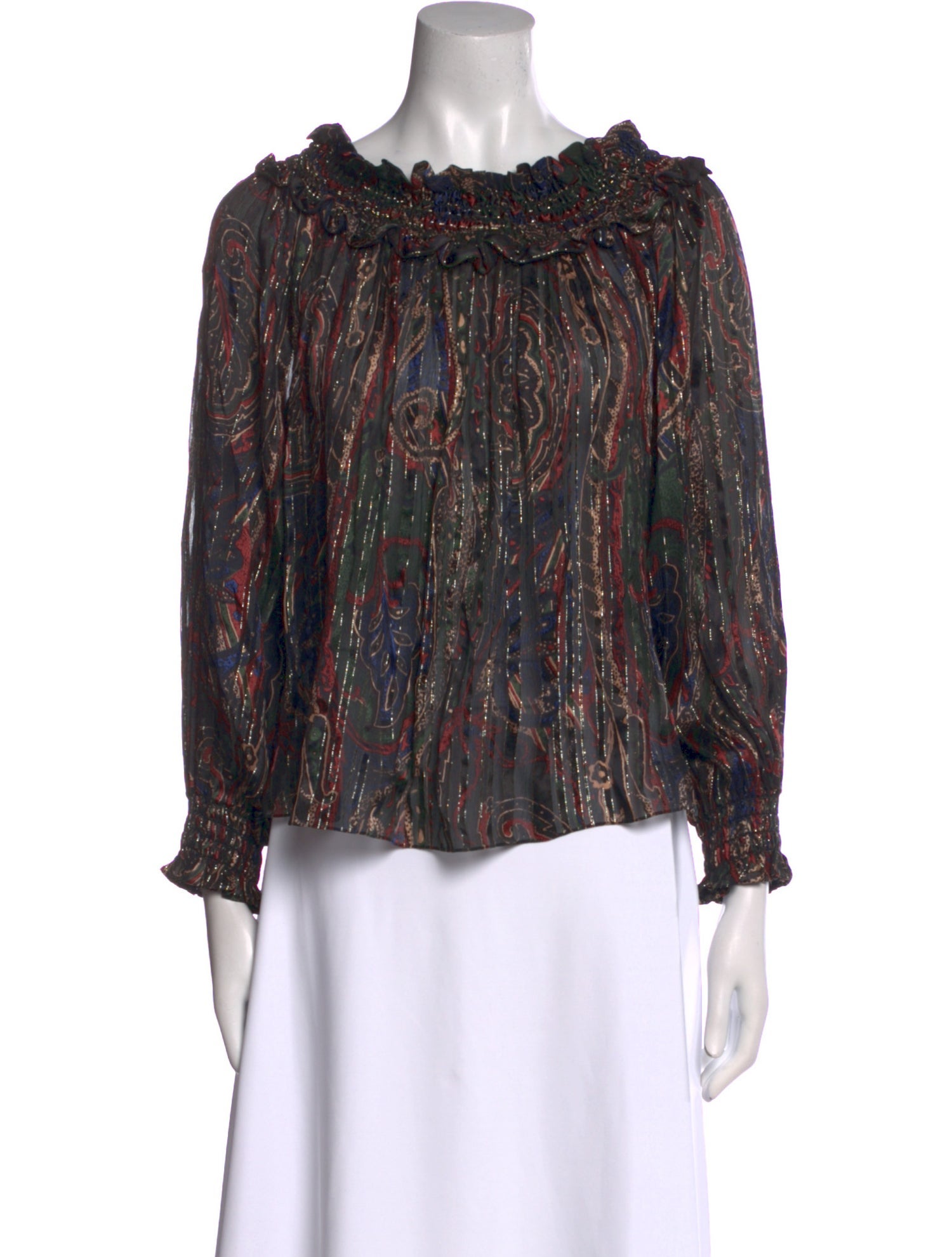 Saint Laurent Silk Floral Print Blouse