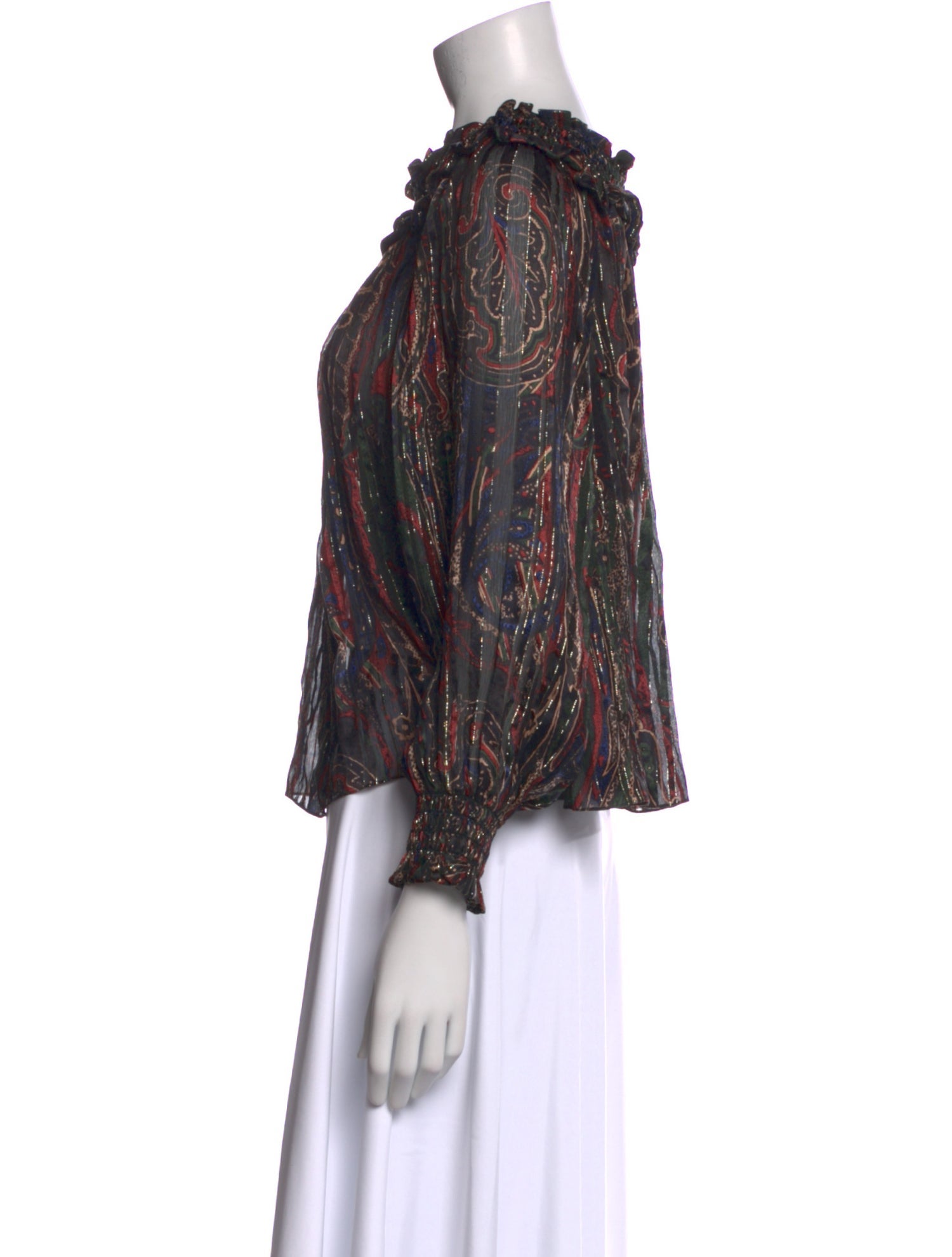 Saint Laurent Silk Floral Print Blouse