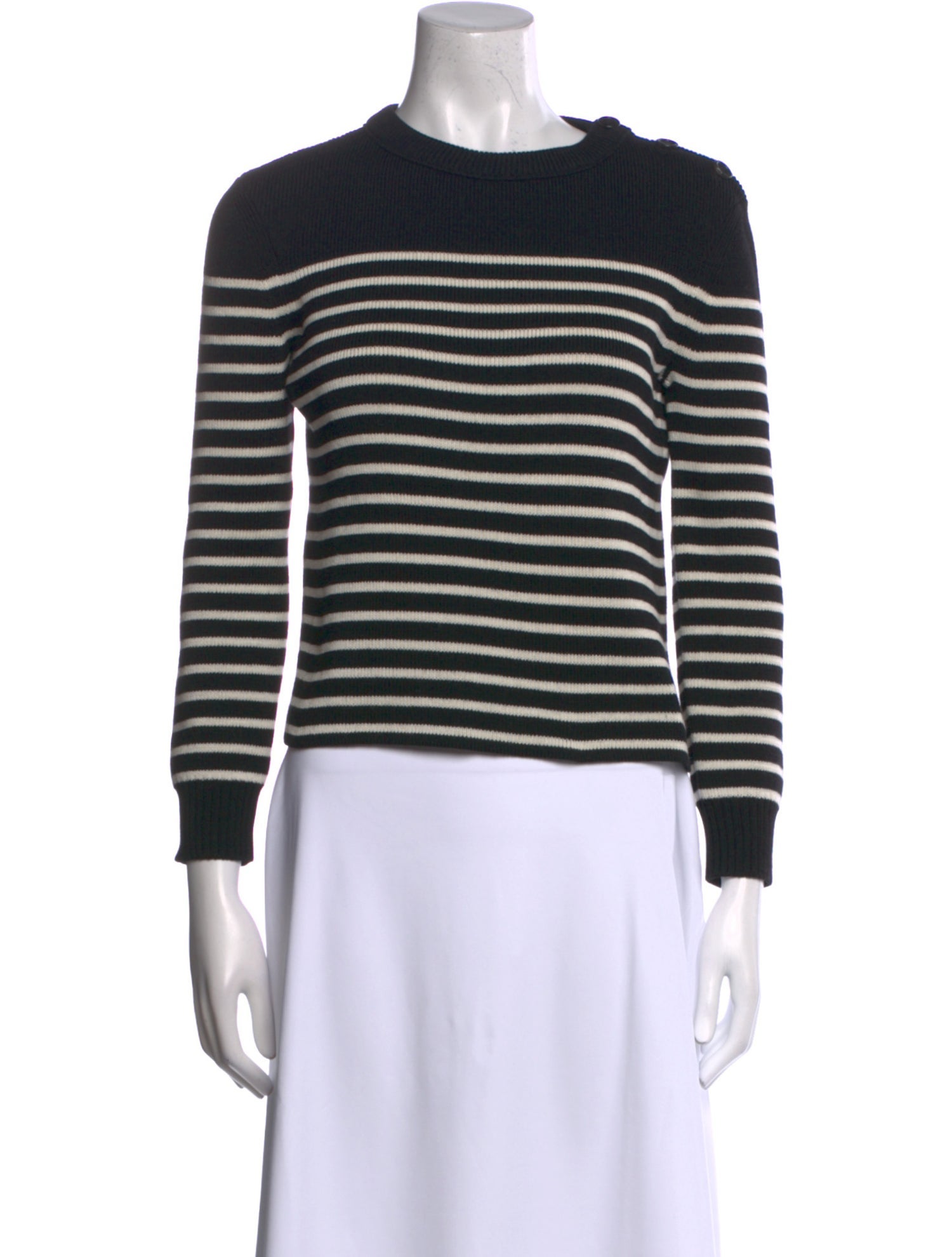 Saint Laurent Striped Crew Neck Sweater