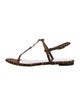 Saint Laurent Ponyhair Animal Print T-Strap Sandals
