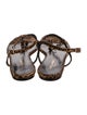 Saint Laurent Ponyhair Animal Print T-Strap Sandals