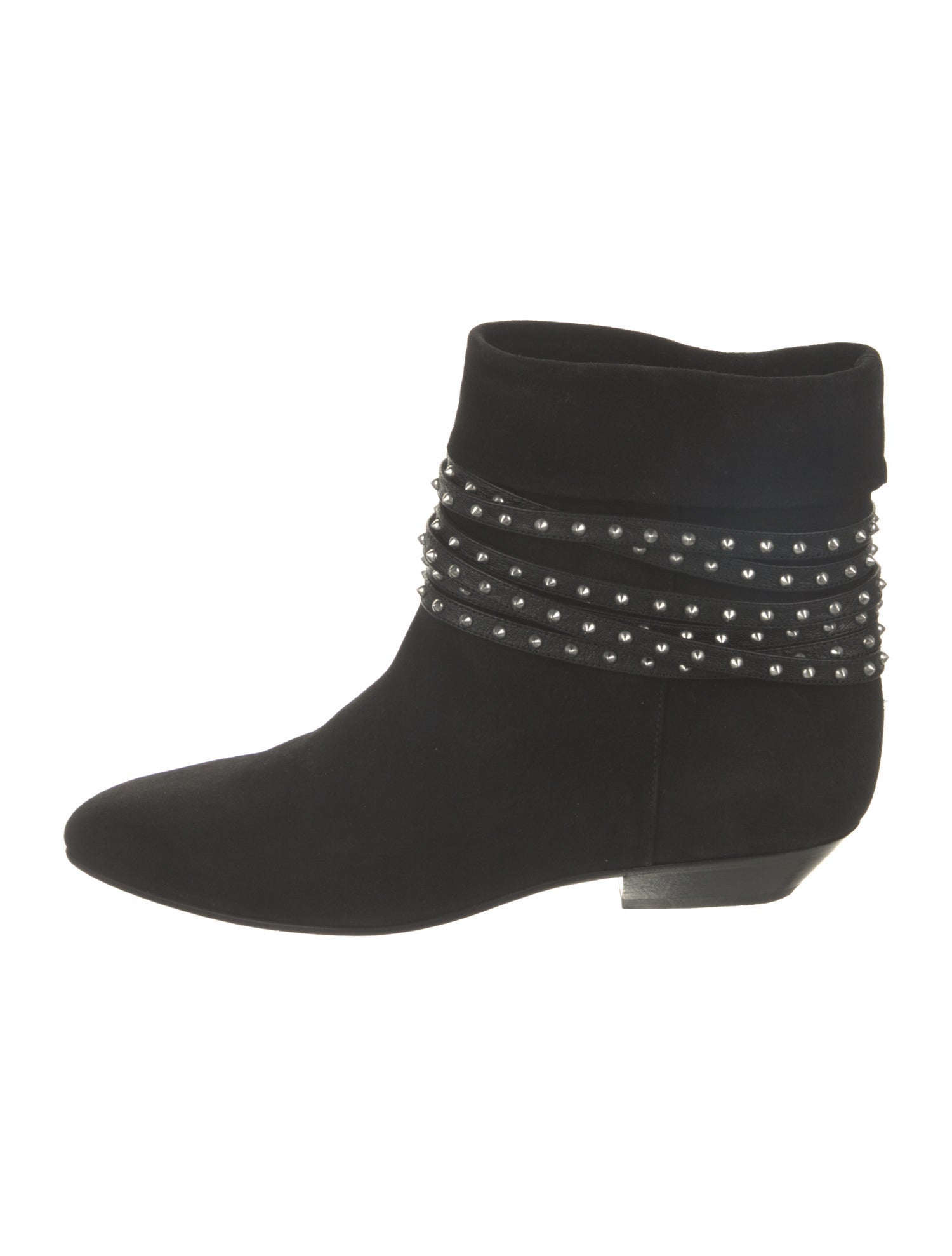 Saint Laurent Suede Studded Accents Boots