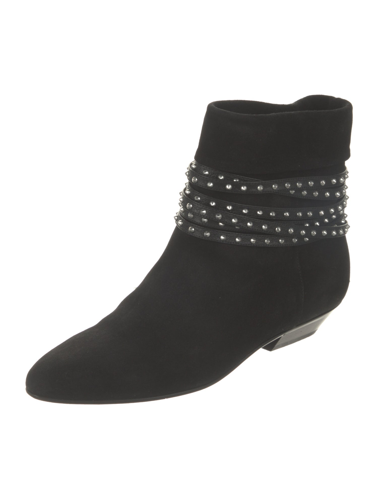 Saint Laurent Suede Studded Accents Boots