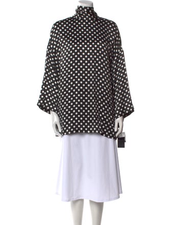 Saint Laurent Polka Dot Print Turtleneck Tunic
