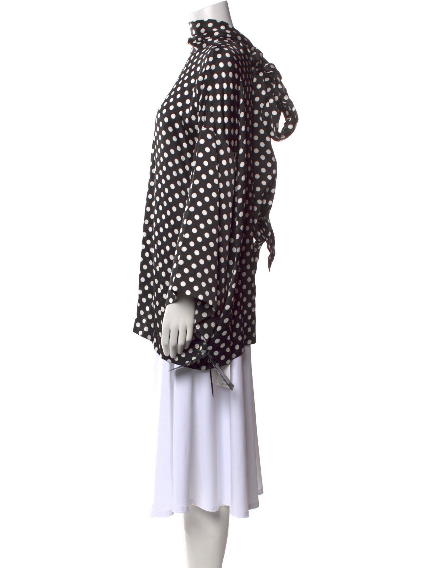 Saint Laurent Polka Dot Print Turtleneck Tunic