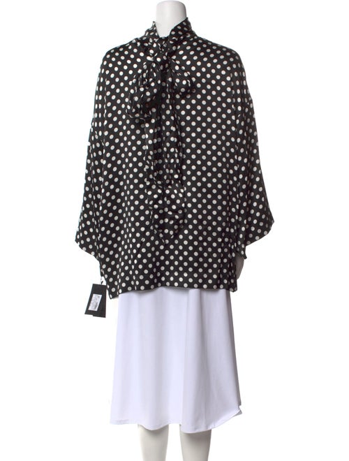 Saint Laurent Polka Dot Print Turtleneck Tunic