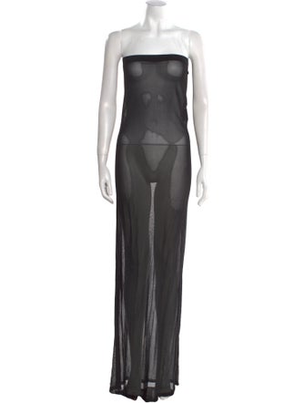 Saint Laurent Strapless Long Dress