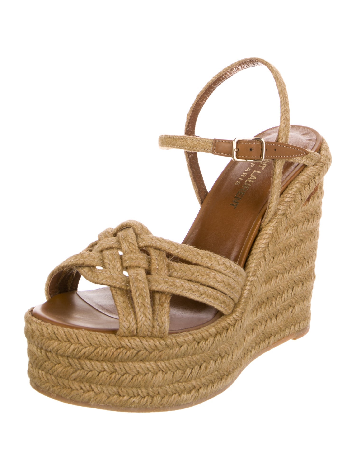 Saint Laurent Jute Braided Accents Espadrilles