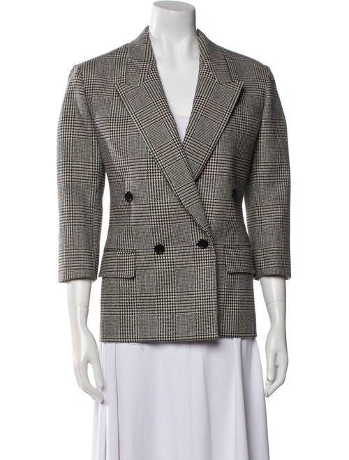 Saint Laurent Wool Houndstooth Print Blazer