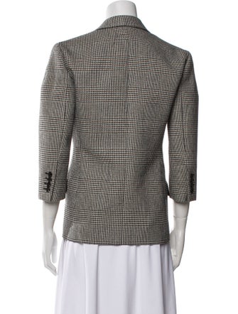 Saint Laurent Wool Houndstooth Print Blazer