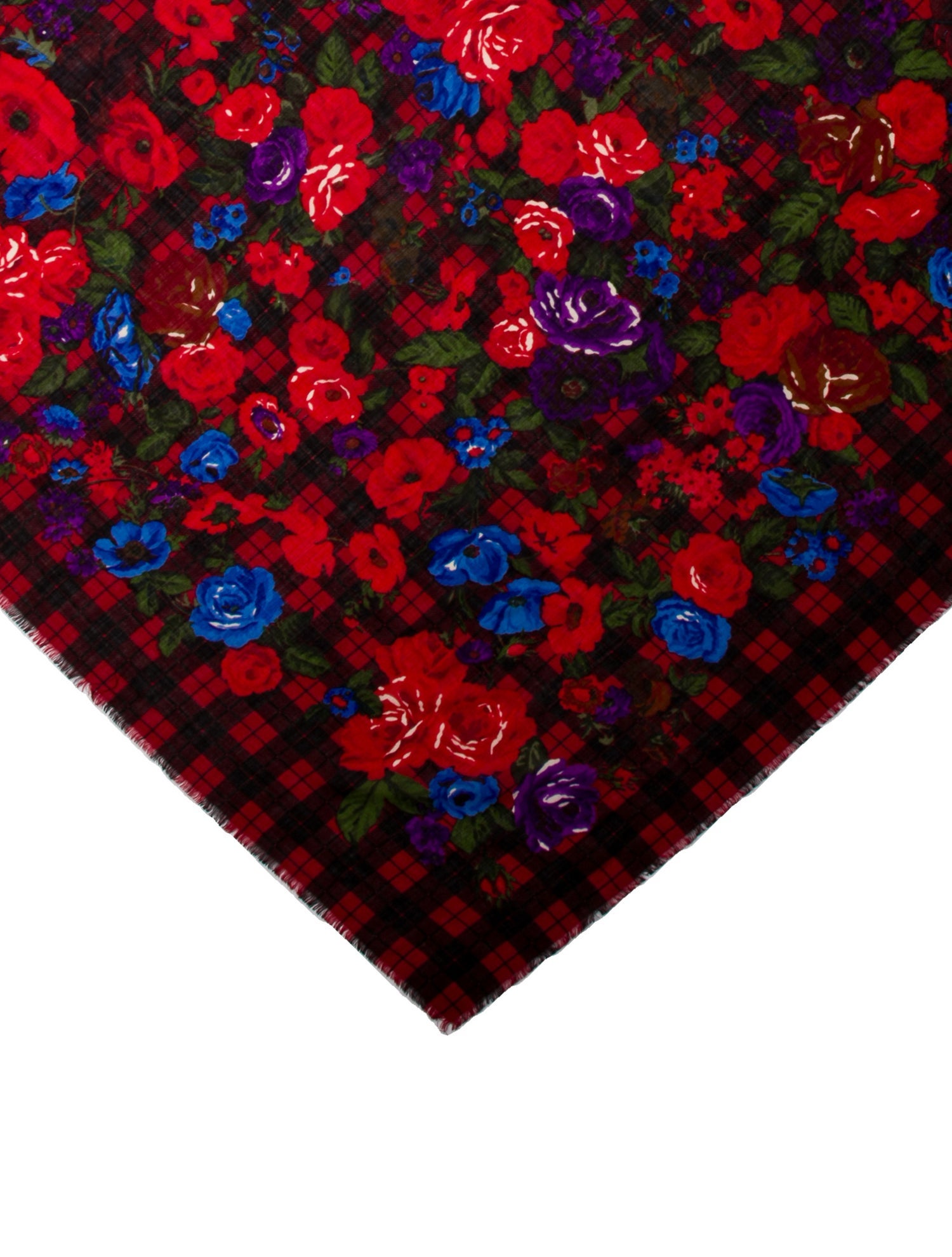 Saint Laurent Wool Floral Print Shawl