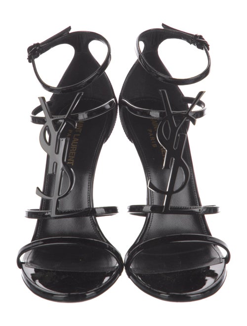 Saint Laurent Patent Leather T-Strap Sandals
