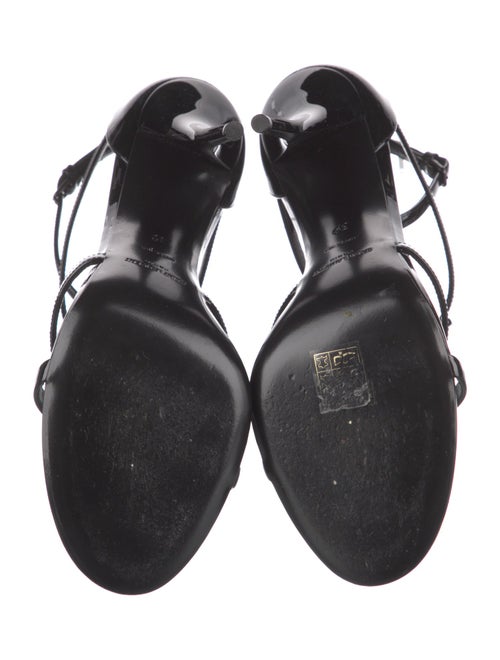 Saint Laurent Patent Leather T-Strap Sandals