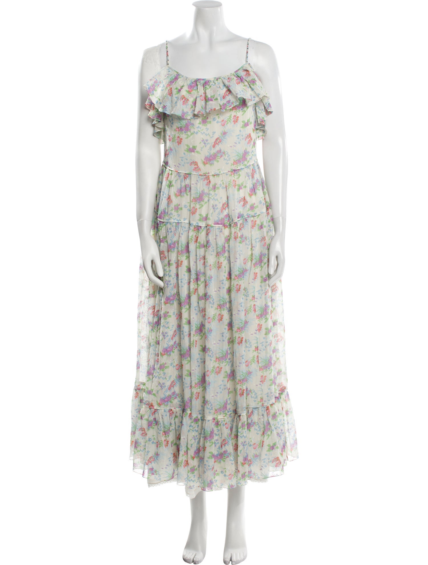 Saint Laurent Floral Print Long Dress