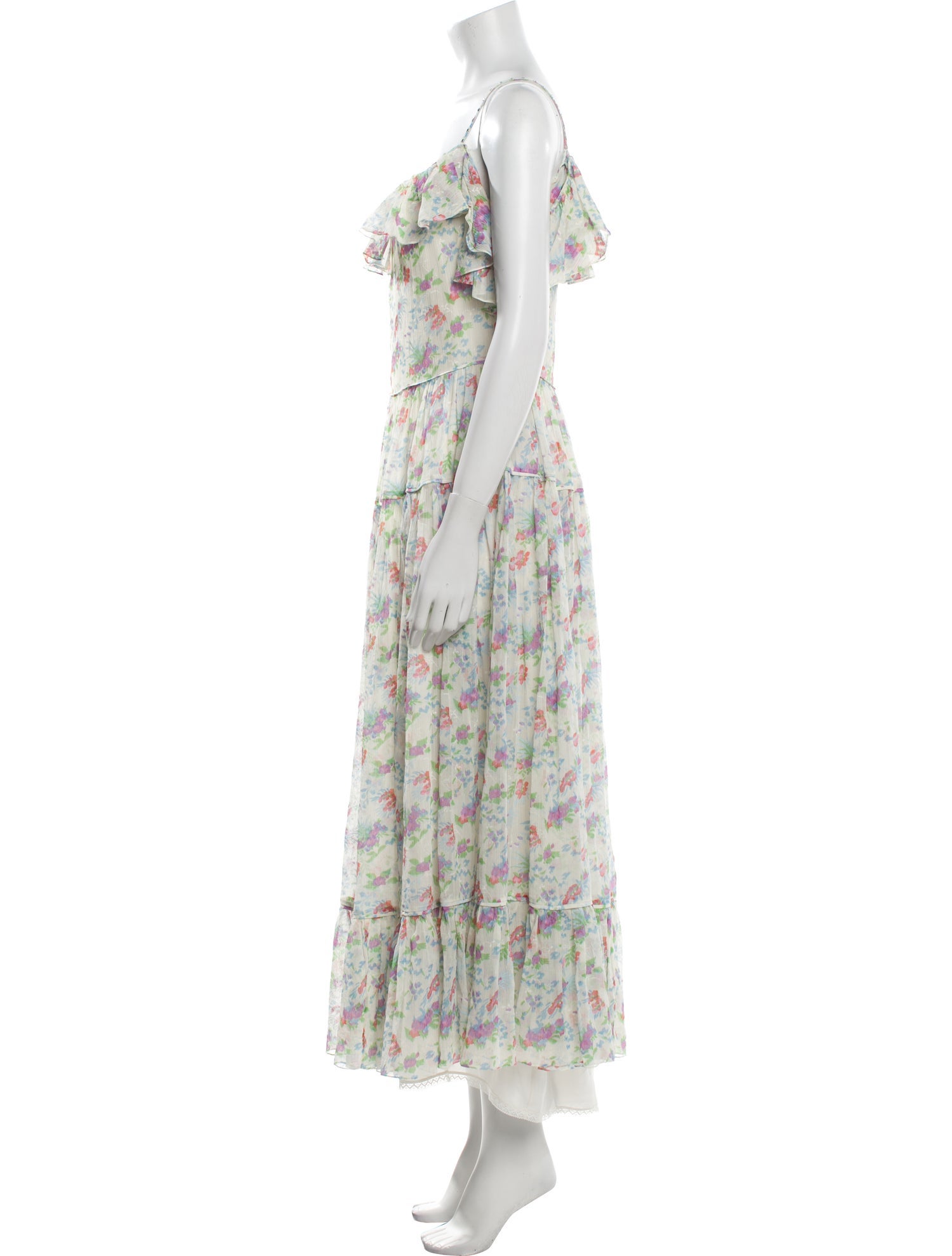 Saint Laurent Floral Print Long Dress
