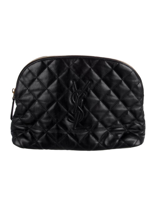 Saint Laurent Quilted Smooth Leather Cosmetic Bag