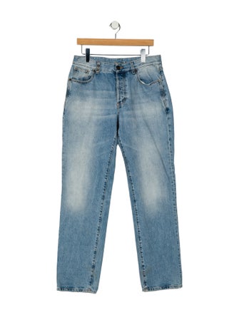 Saint Laurent Mid-Rise Straight Leg Jeans
