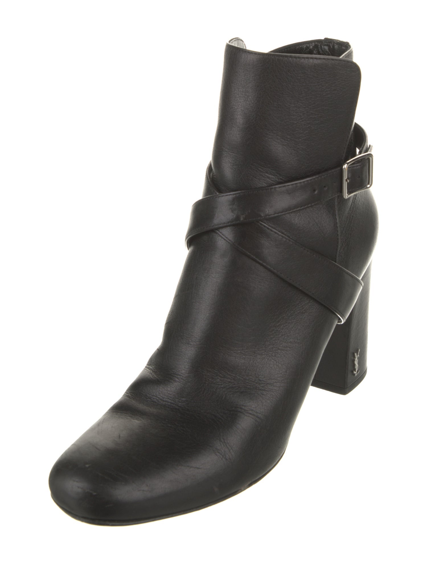 Saint Laurent Leather Moto Boots