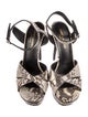Saint Laurent Leather Animal Print Slingback Sandals
