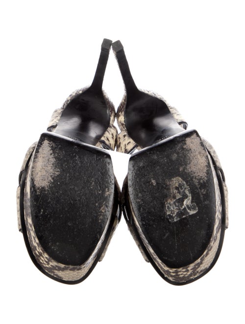 Saint Laurent Leather Animal Print Slingback Sandals
