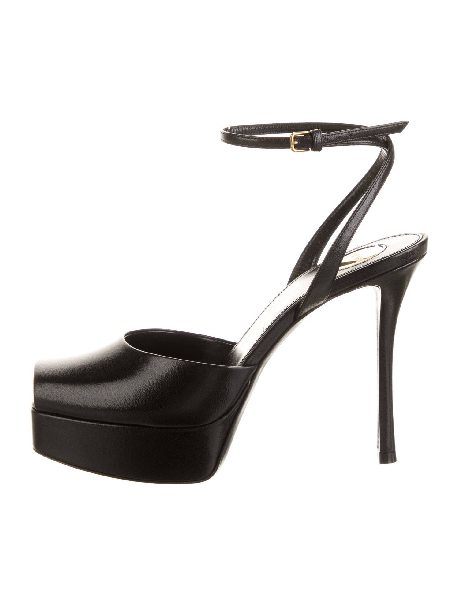 Saint Laurent La Scandale Leather Slingback Pumps