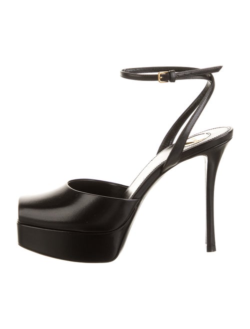 Saint Laurent La Scandale Leather Slingback Pumps