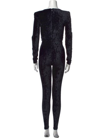 Saint Laurent Velour Cowl Neck Jumpsuit