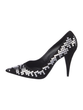 Saint Laurent Suede Studded Accents Pumps