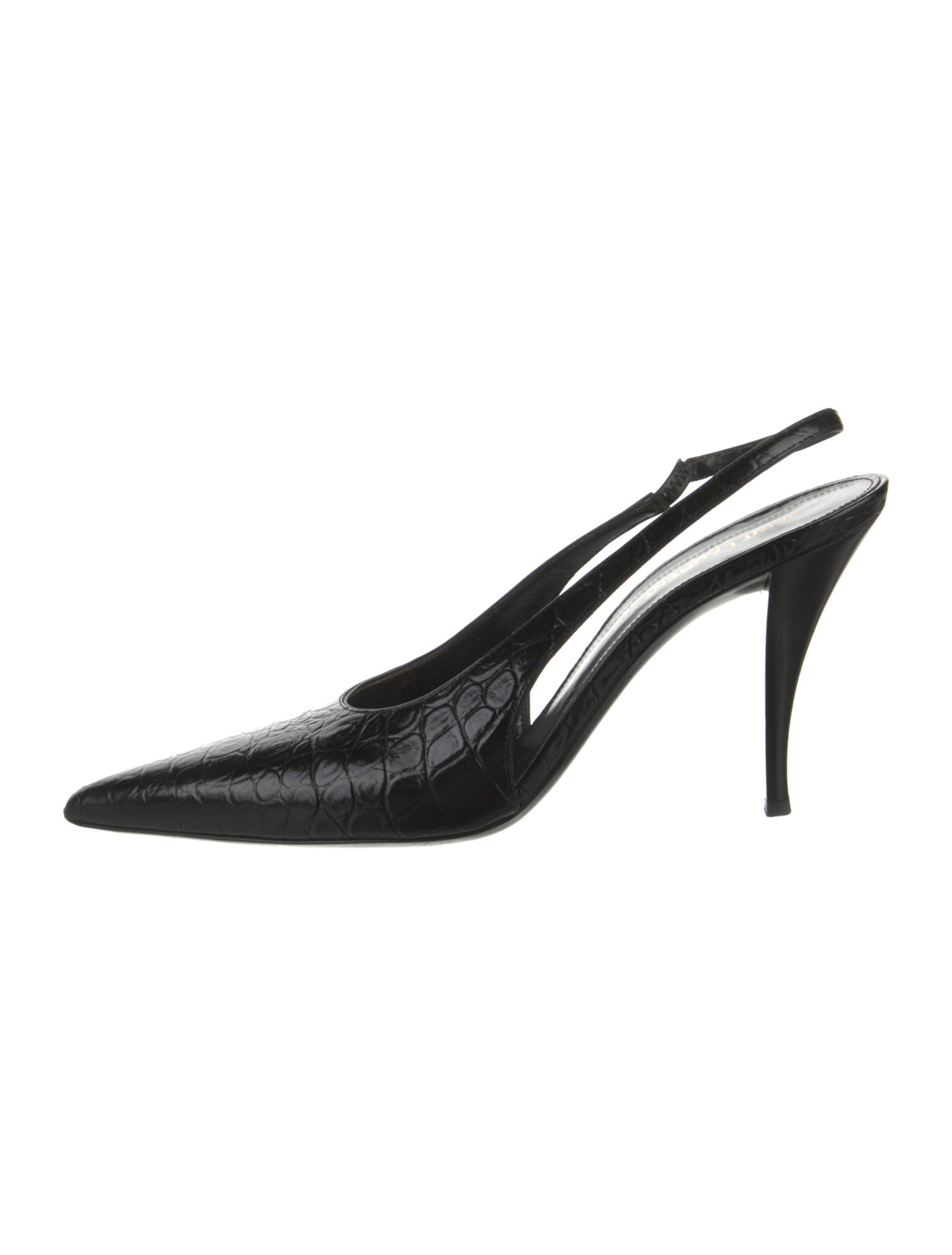 Saint Laurent Embossed Leather Slingback Pumps