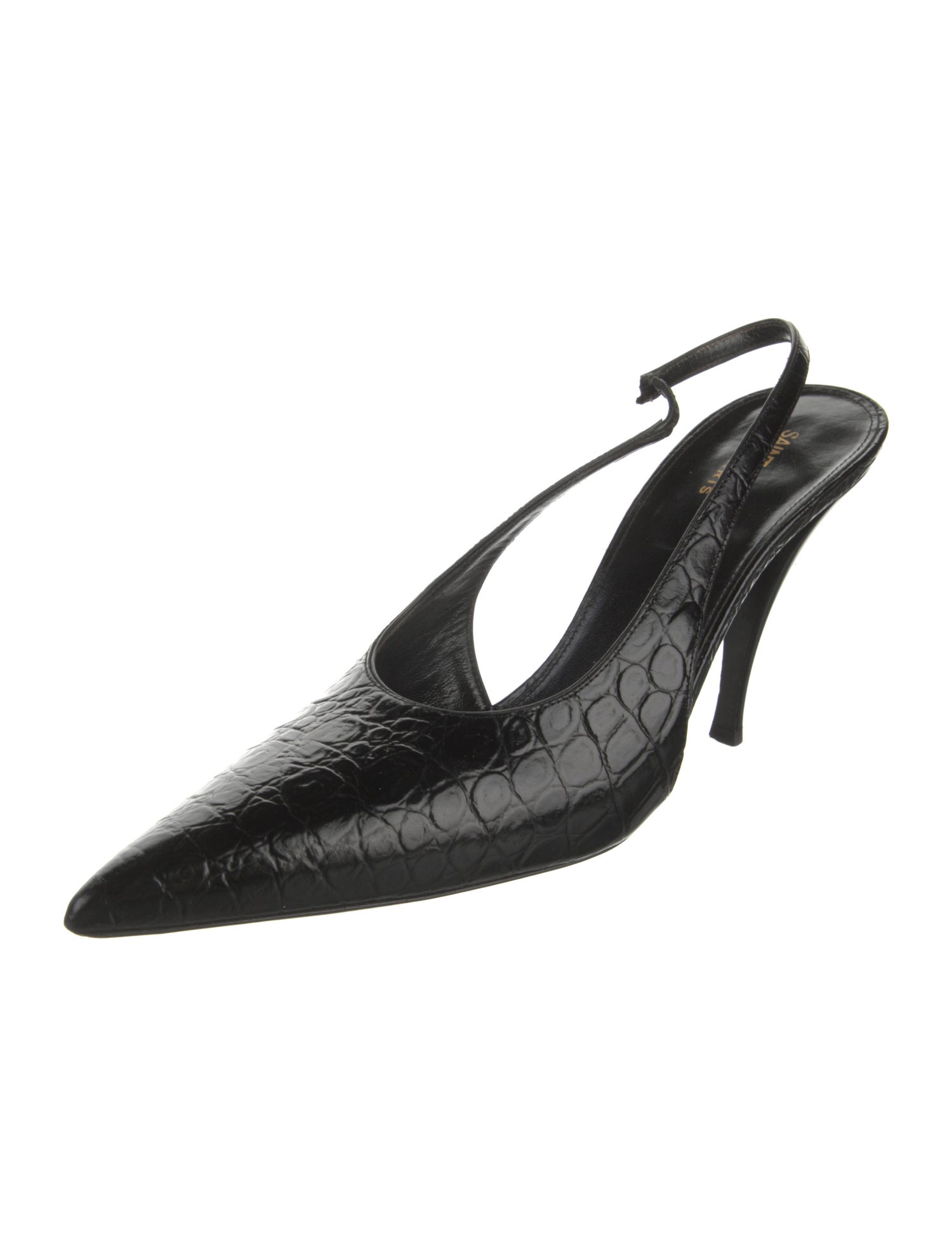 Saint Laurent Embossed Leather Slingback Pumps