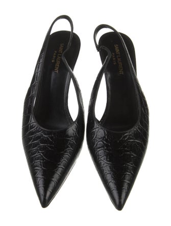 Saint Laurent Embossed Leather Slingback Pumps