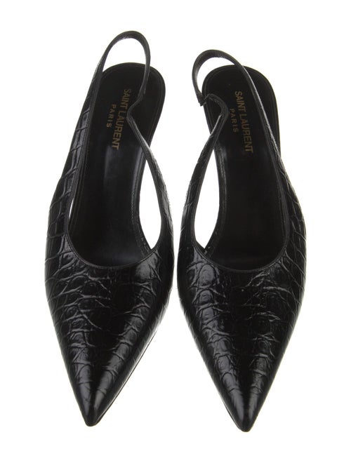 Saint Laurent Embossed Leather Slingback Pumps