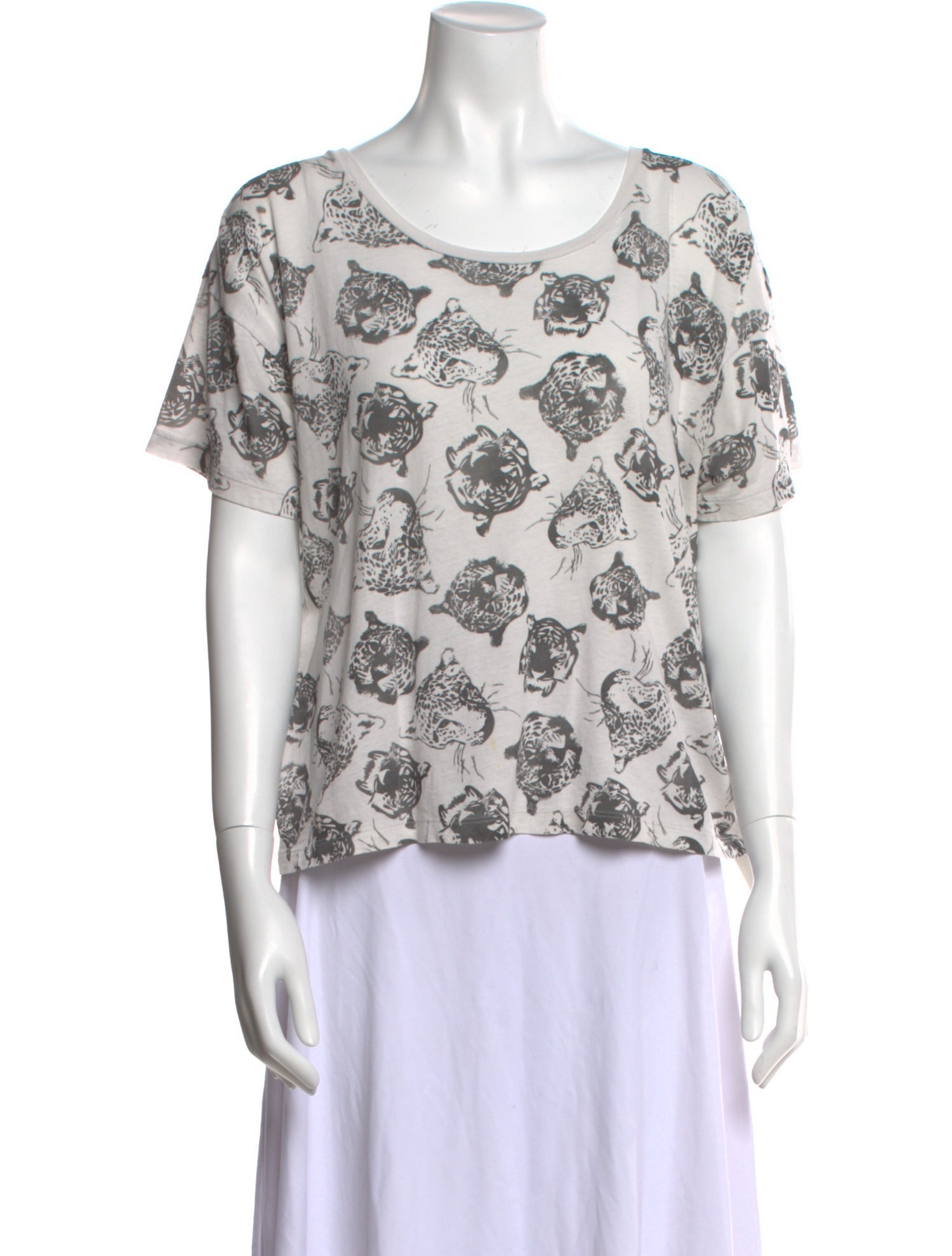 Saint Laurent Paisley Print Scoop Neck T-Shirt